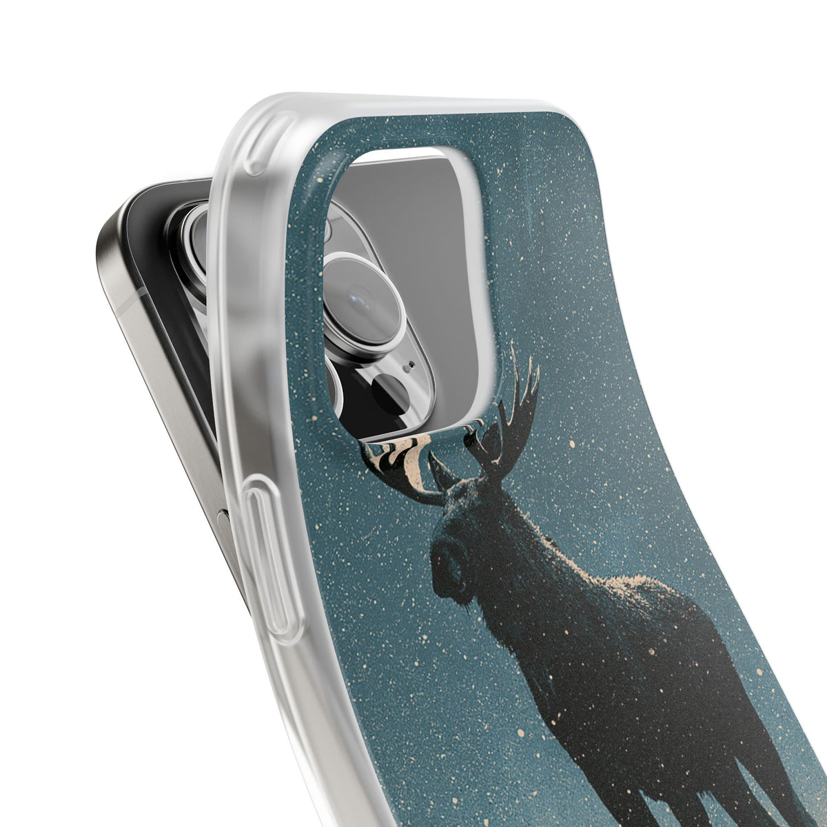 Nordic Boreal Moose · Lite Phone Case for iPhone ·  Blue
