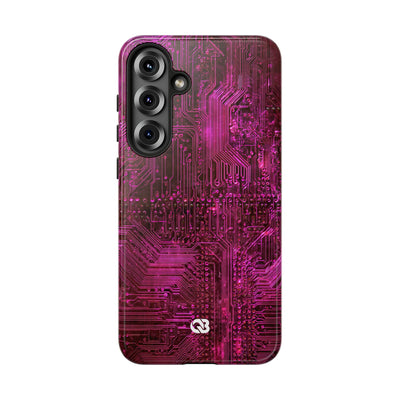 Magenta Circuit Trace · Tough Phone Case for Samsung · Pink