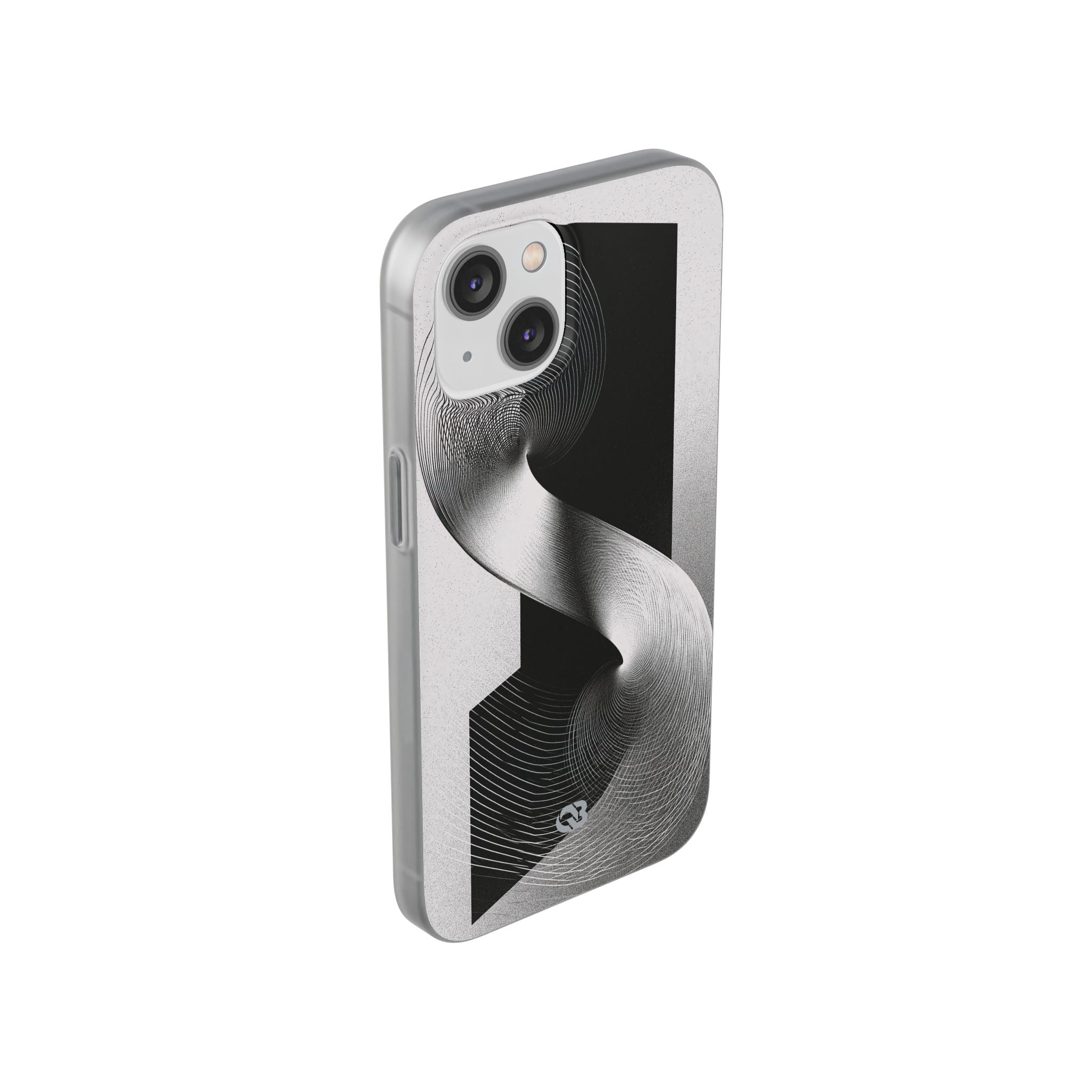 Grey Lite Phone Case for iPhone - Obsidian Moiré Wave