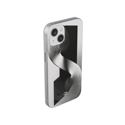 Grey Lite Phone Case for iPhone - Obsidian Moiré Wave