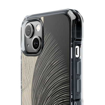Beige Impact MagSafe Phone Case for iPhone - Obsidian Cream Plume
