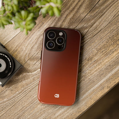 Orange Tough Phone Case for iPhone - Obsidian Ember Fade