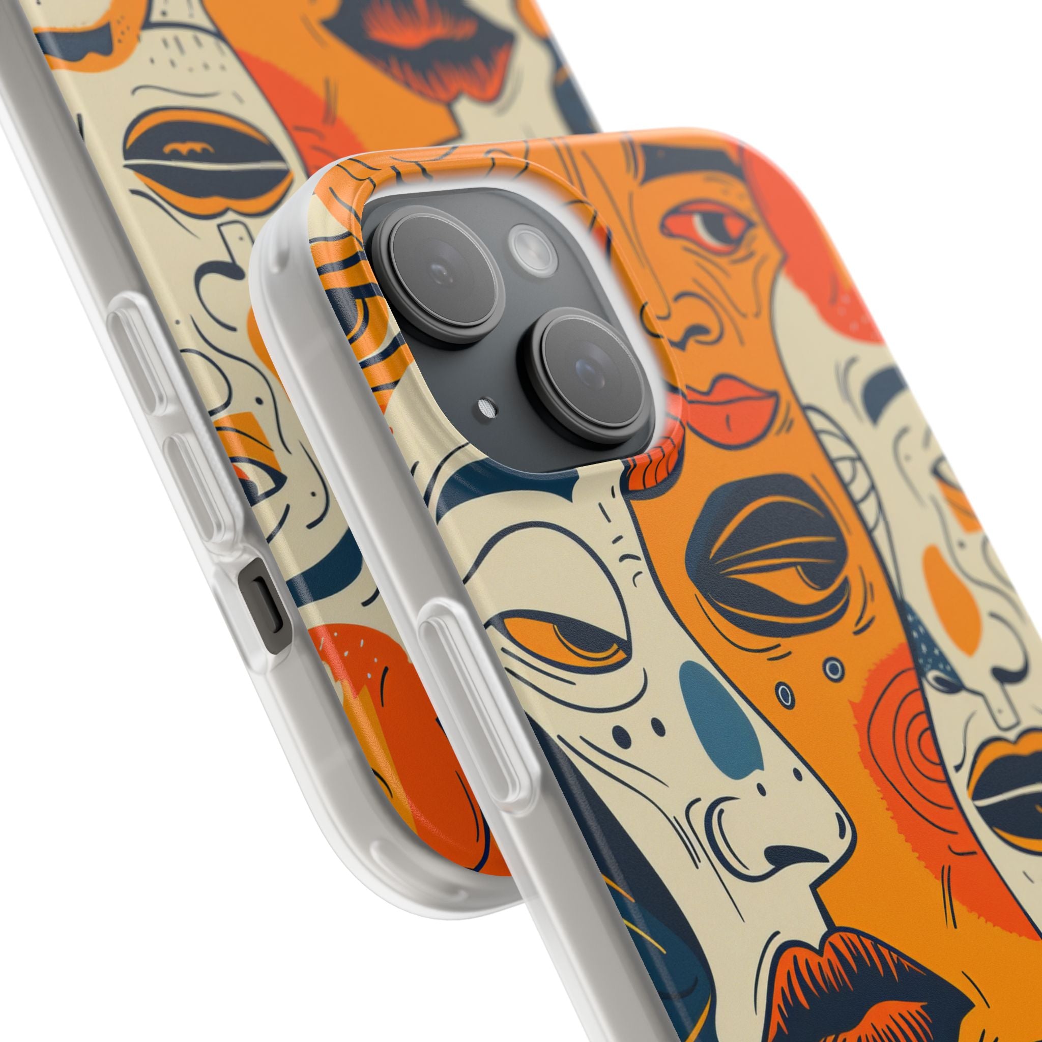 Tangled Faces Sunset iPhone 15 Case - Soft