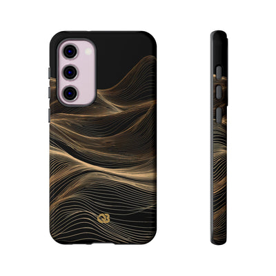 Black Tough Phone Case for Samsung - Copper Topo Ridge
