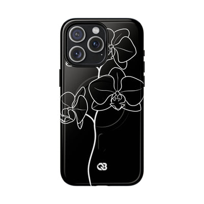 Black Tough 2.0 Magsafe Phone Case for iPhone - Noir Alabaster Orchid