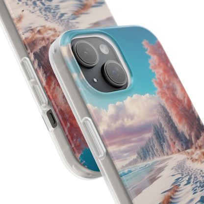 Snowy Footprints iPhone 15 Case - Soft