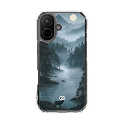 Silent Nordic Fjord · Clear Impact Magnetic Phone Case for iPhone · Blue