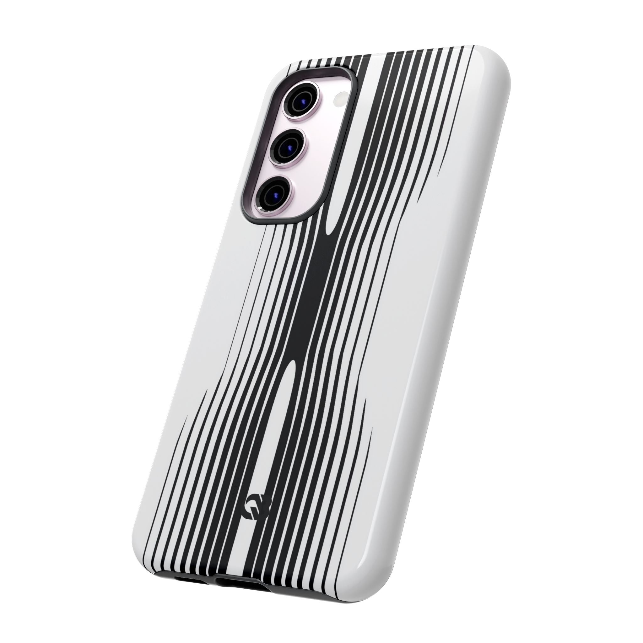 White Tough Phone Case for Samsung - Kinetic Mono Distortion