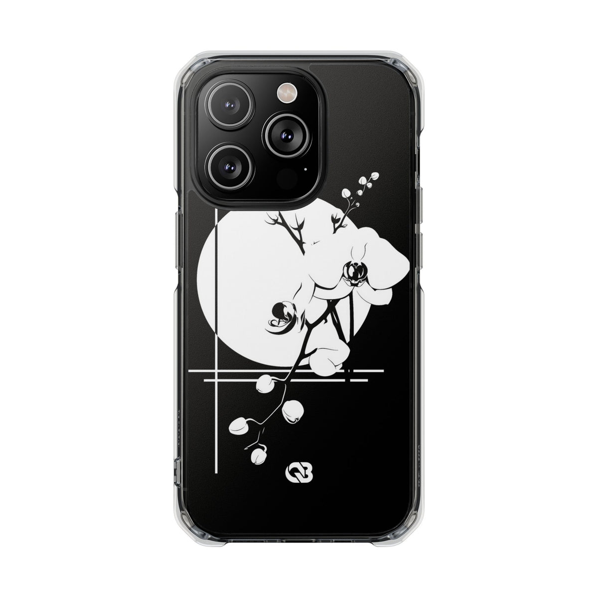 Nocturne Orchid Bloom · Clear Impact Magnetic Phone Case for iPhone ·  Black