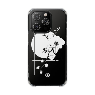 Nocturne Orchid Bloom · Clear Impact Magnetic Phone Case for iPhone ·  Black