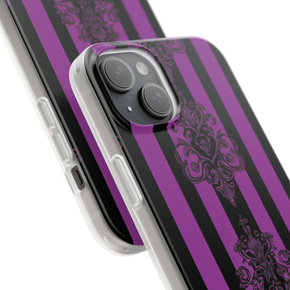 Damask Elegance Lilla iPhone 15 Plus Cover - Blød
