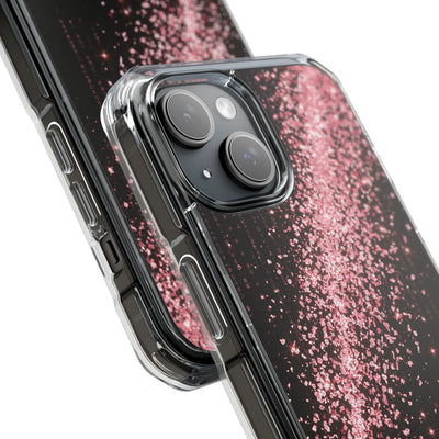 Rose Digital Cascade · Clear Impact Magnetic Phone Case for iPhone · Pink