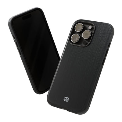 Obsidian Brushed Steel · Tough Phone Case for iPhone · Black
