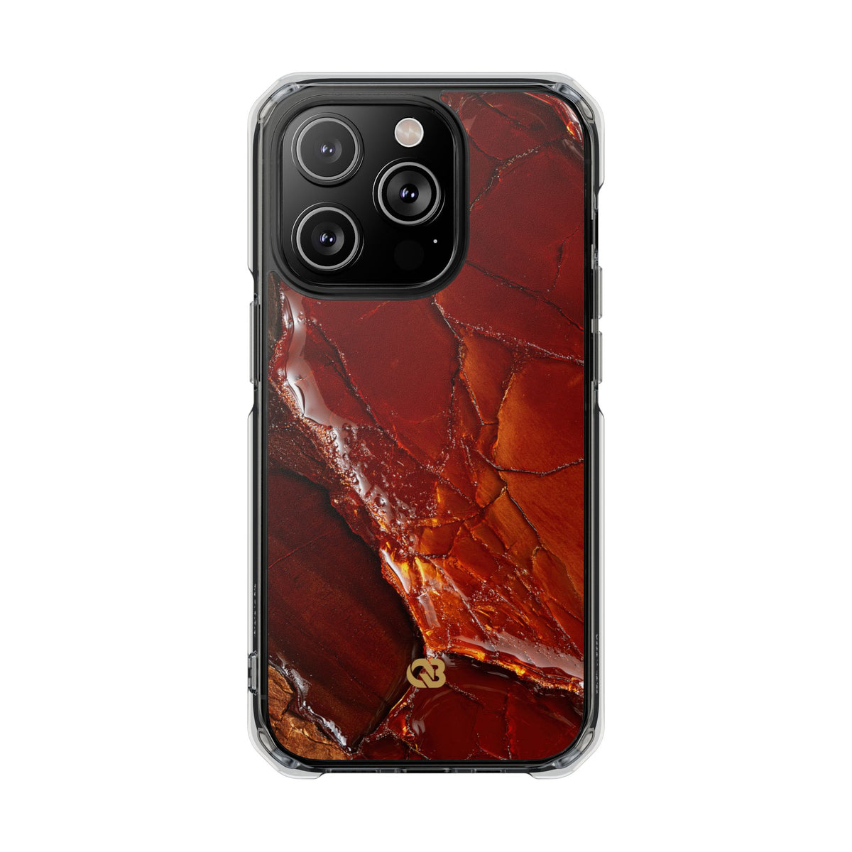 Amber Embrace · Clear Impact Magnetic Phone Case for iPhone · Brown