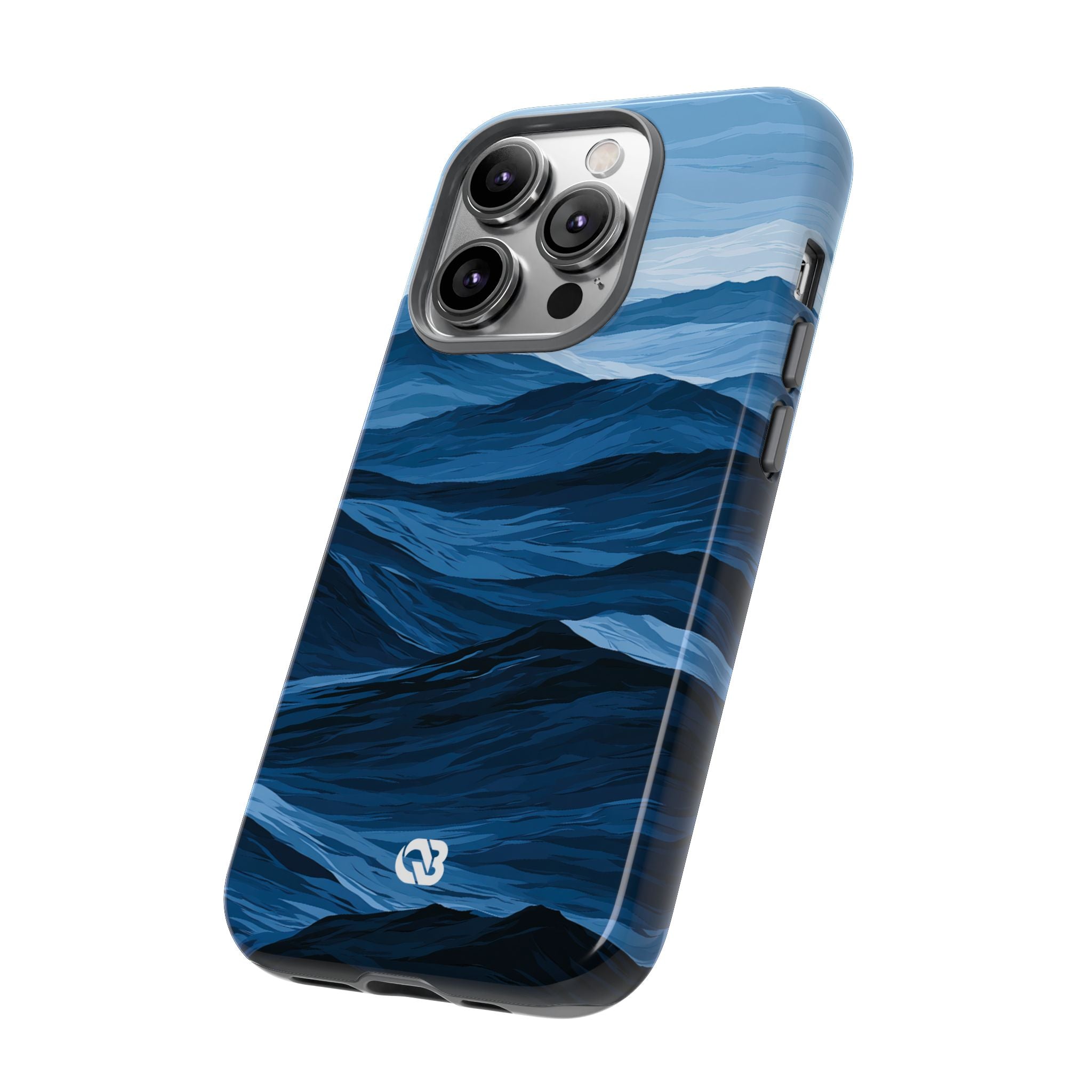 Blue Tough Phone Case for iPhone - Cobalt Ridge Tides