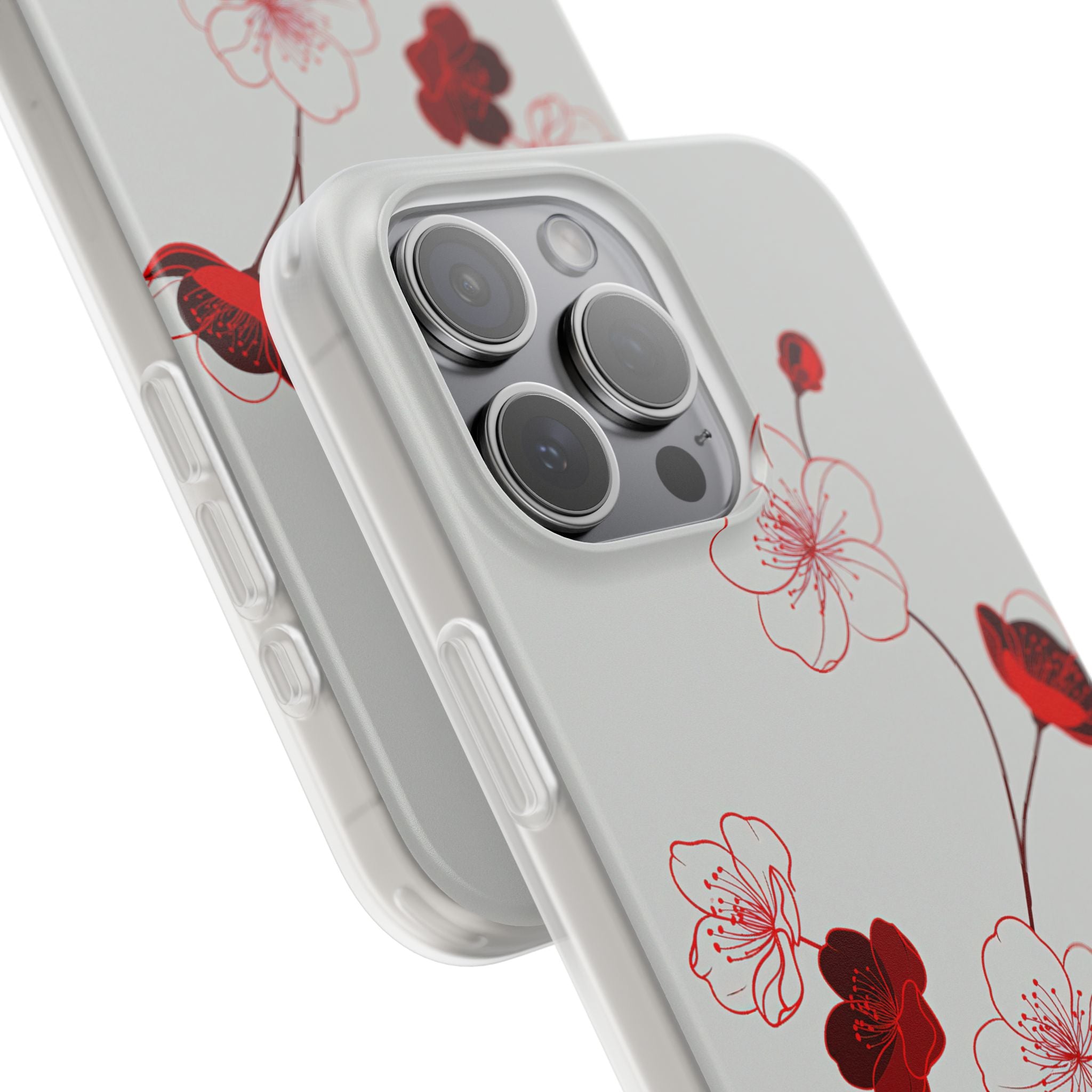 Red Lite Phone Case for iPhone - Kyoto Ember Bloom