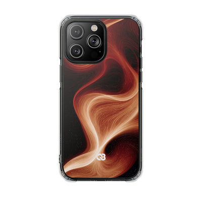 Solar Ember Flow · Clear Impact Magnetic Phone Case for iPhone · Orange