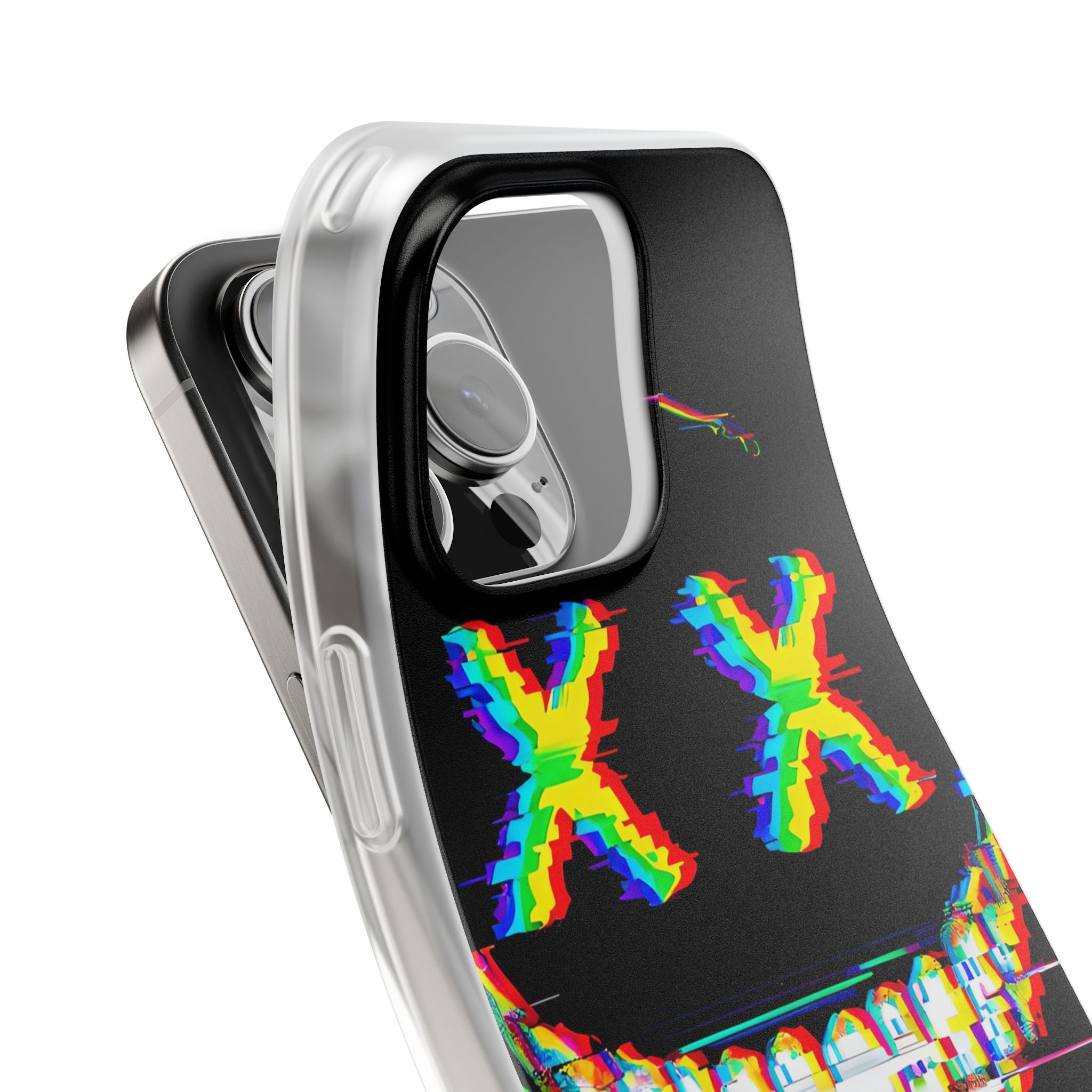 Glitch Grin Distortion · Soft Handyhülle für iPhone