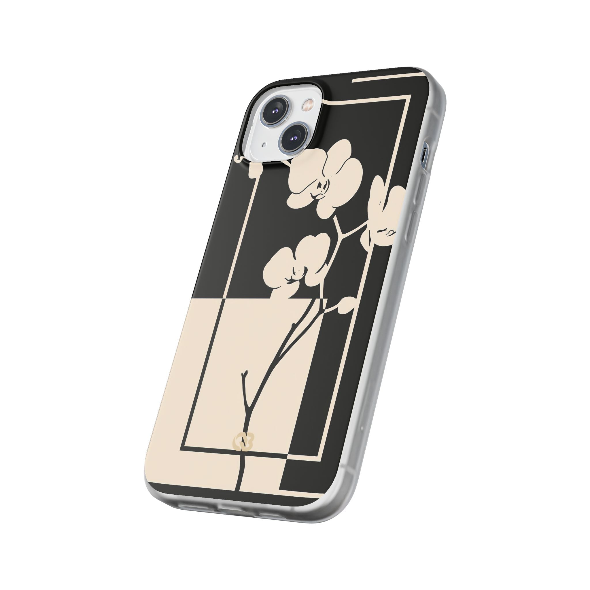 Beige Lite Phone Case for iPhone - Nocturnal Orchid Frame