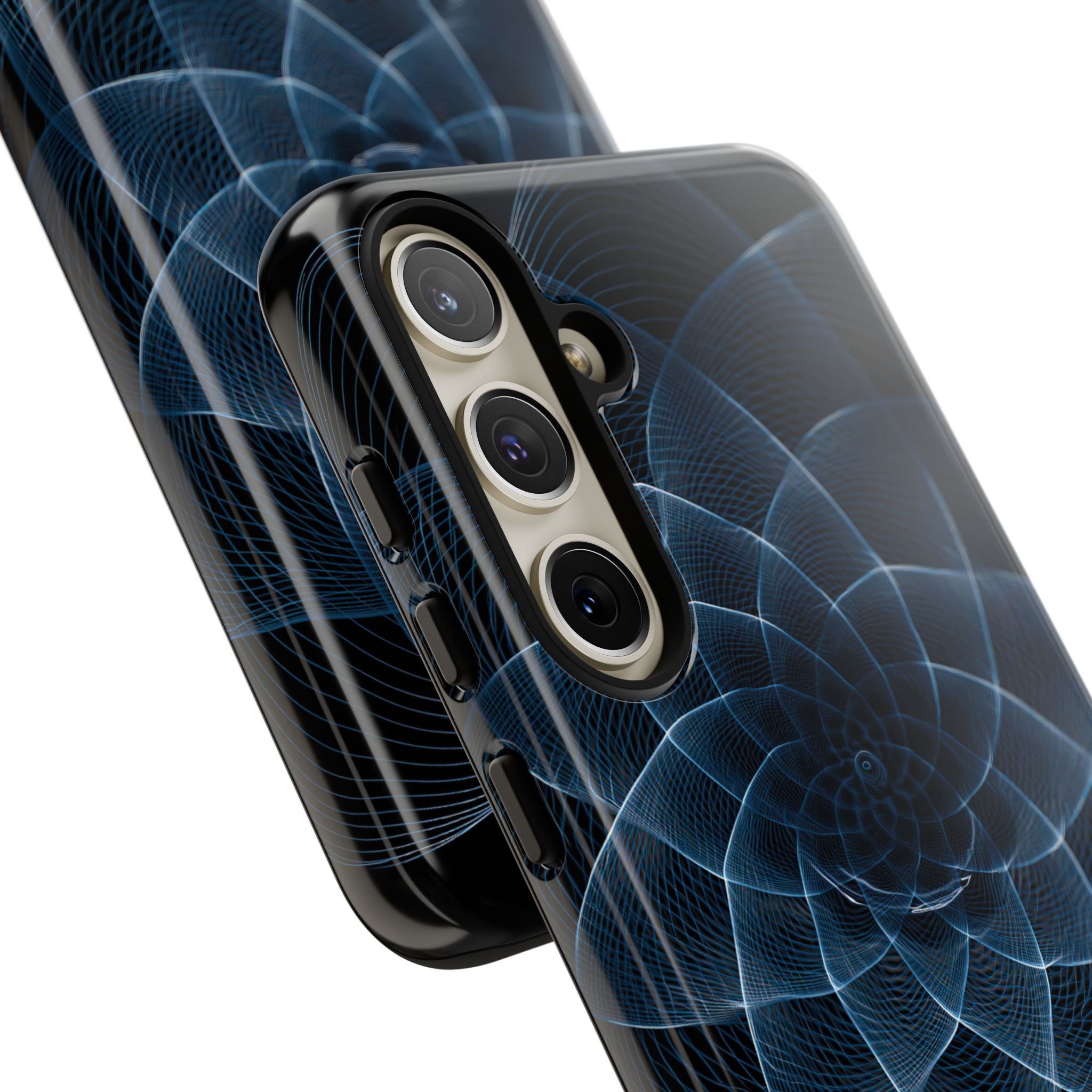 Blue Tough Phone Case for Samsung - Cobalt Geometric Bloom