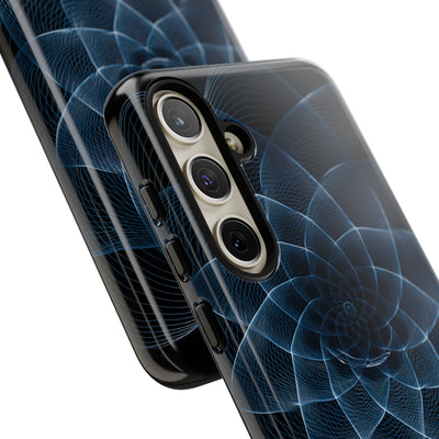 Blue Tough Phone Case for Samsung - Cobalt Geometric Bloom