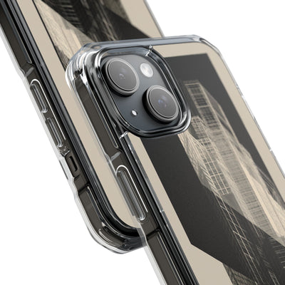 Beige Impact MagSafe Phone Case for iPhone - Monolith Urban Grid