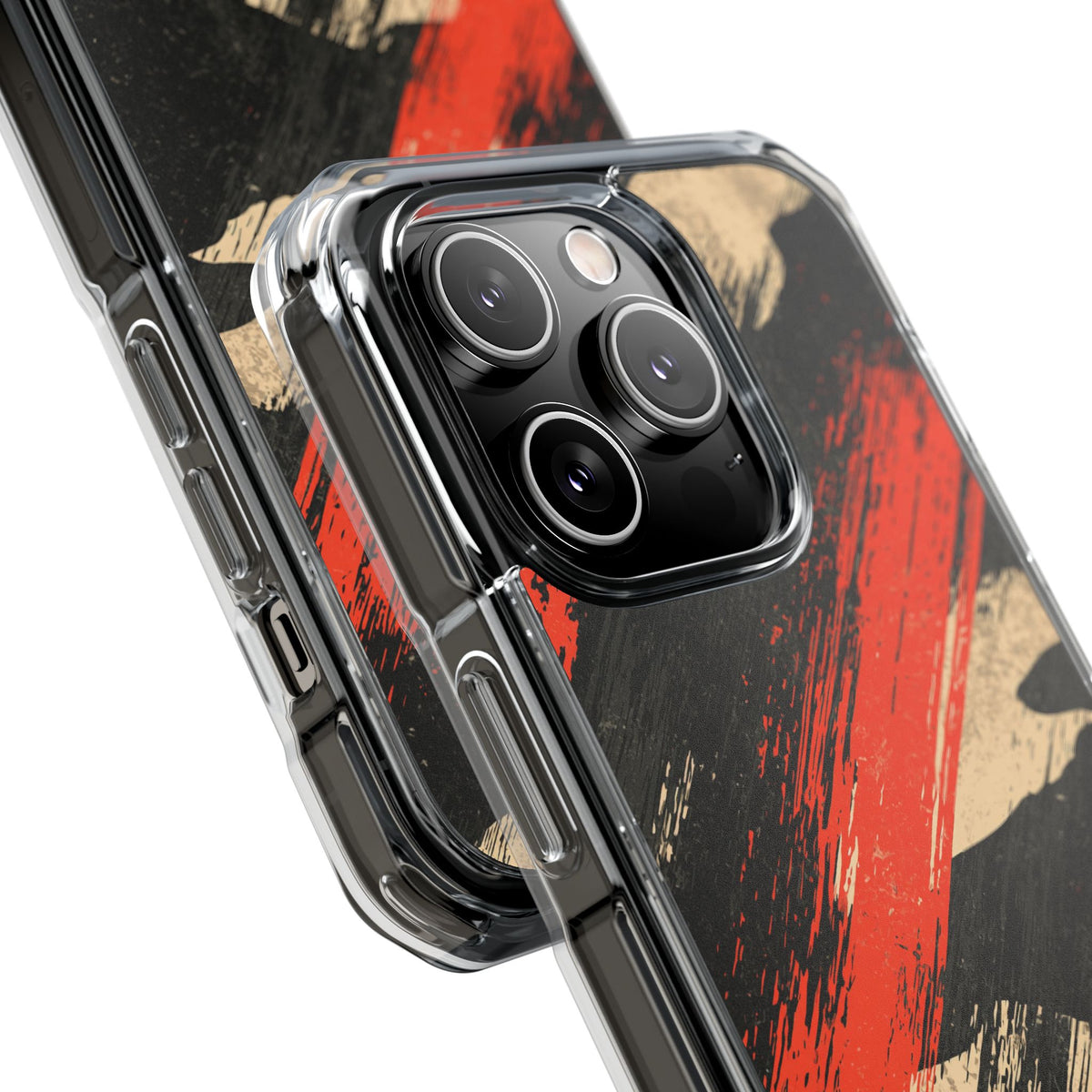 Urban Slash Camo · Clear Impact Magnetic Phone Case for iPhone · Black