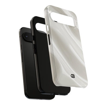 White Tough Phone Case for Google Pixel - Polished Ivory Wave