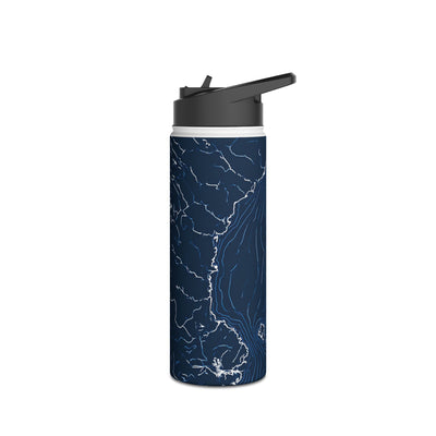 Nordic Contour Chart · Insulated Water Bottle · Blue
