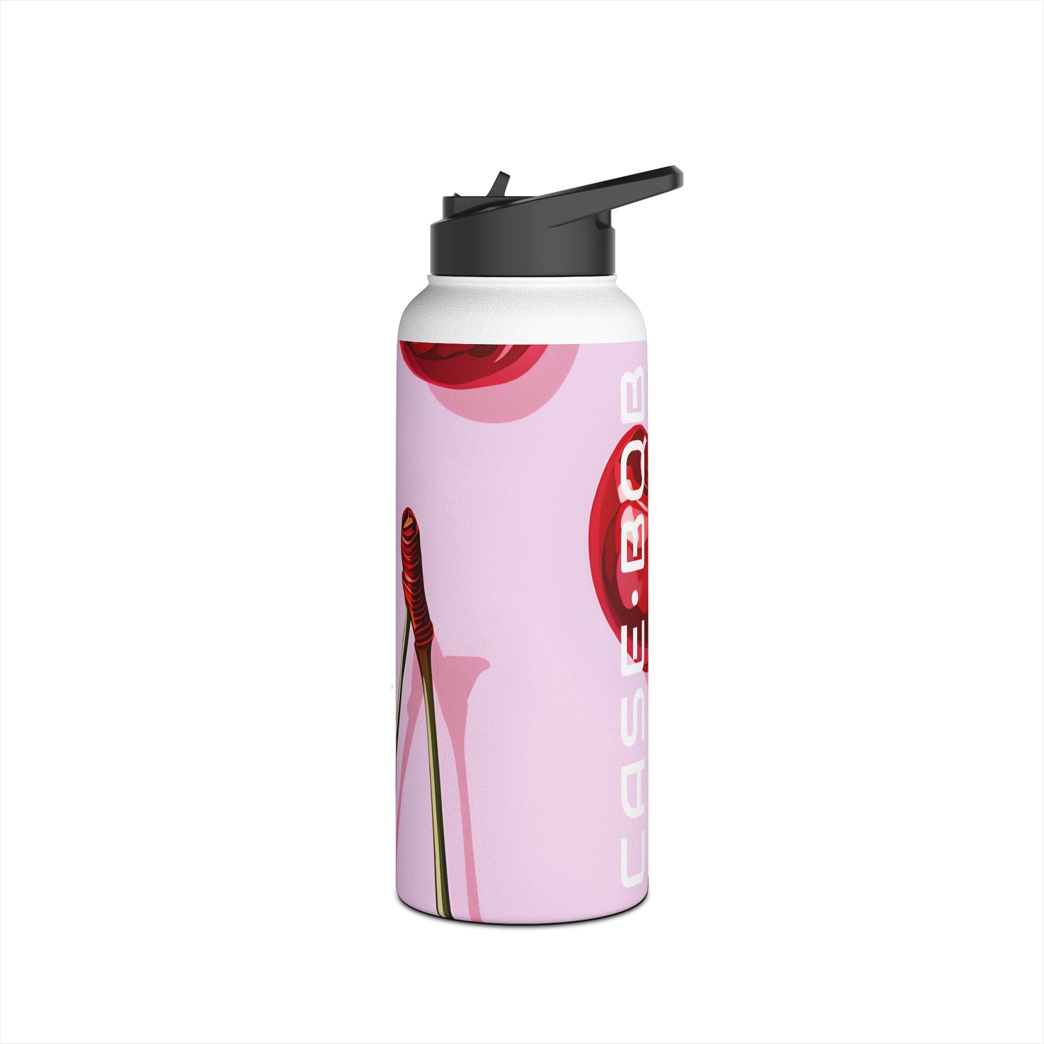 Glossy Cherry Glow - Stainless Steel Water Bottle