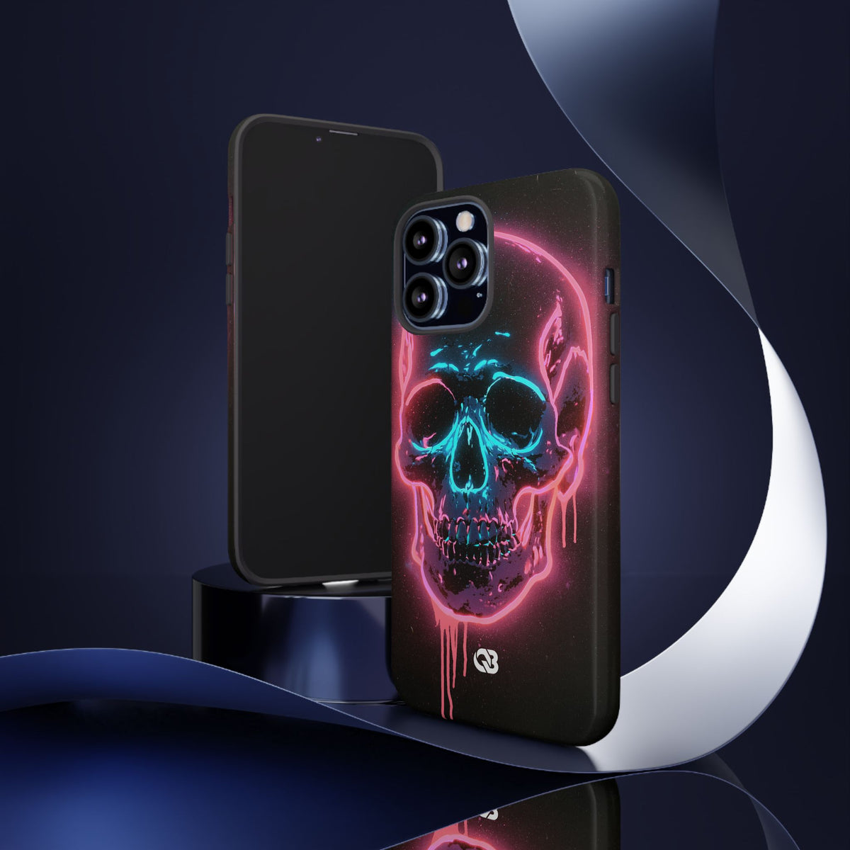 Neon Drip Skull · Tough Phone Case for iPhone · Black