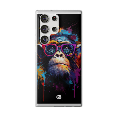 Neon Splatter Primate · Soft Telefoncover til Samsung