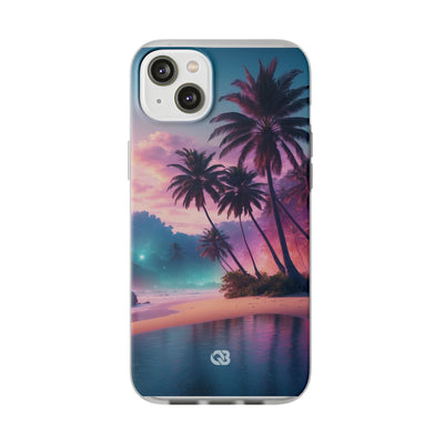 Neon Shore Palms · Soft Phone Case for iPhone