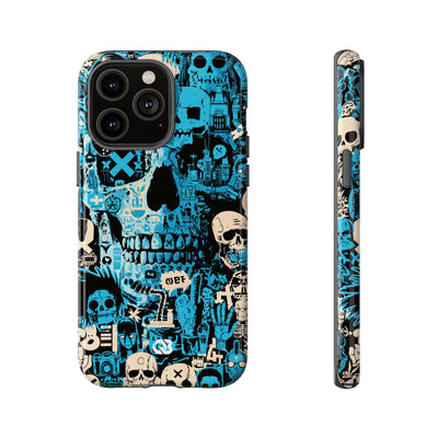 Electric Skull Graffiti · Tough Phone Case for iPhone · Blue