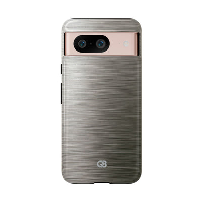 Grey Tough Phone Case for Google Pixel - Brushed Industrial Steel
