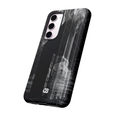 Black Tough Phone Case for Samsung - Ghost Urban Wireframe