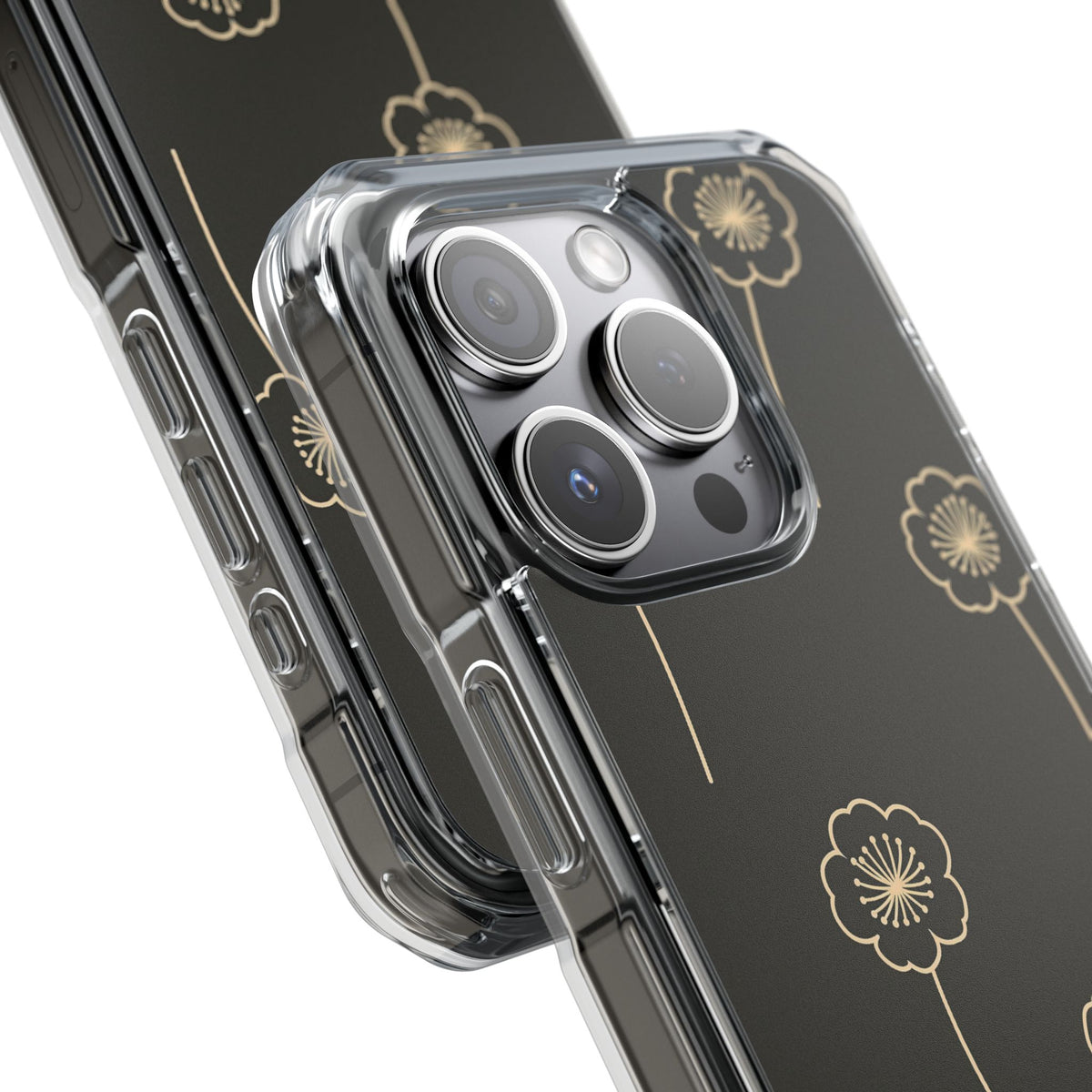 Nocturne Bloom Contours · Clear Impact Magnetic Phone Case for iPhone ·  Black