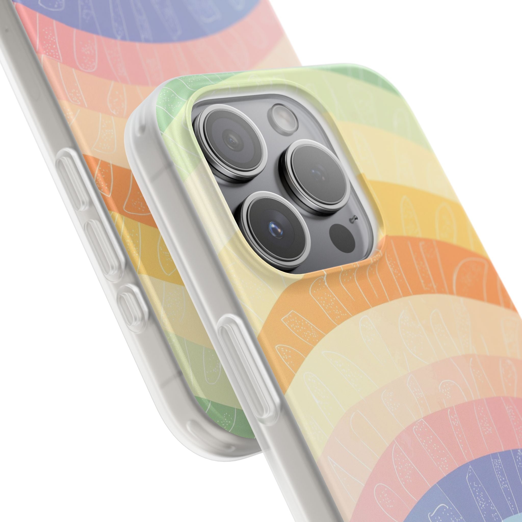 Pastell Regenbogen Bänder iPhone 15 Pro Case - Soft