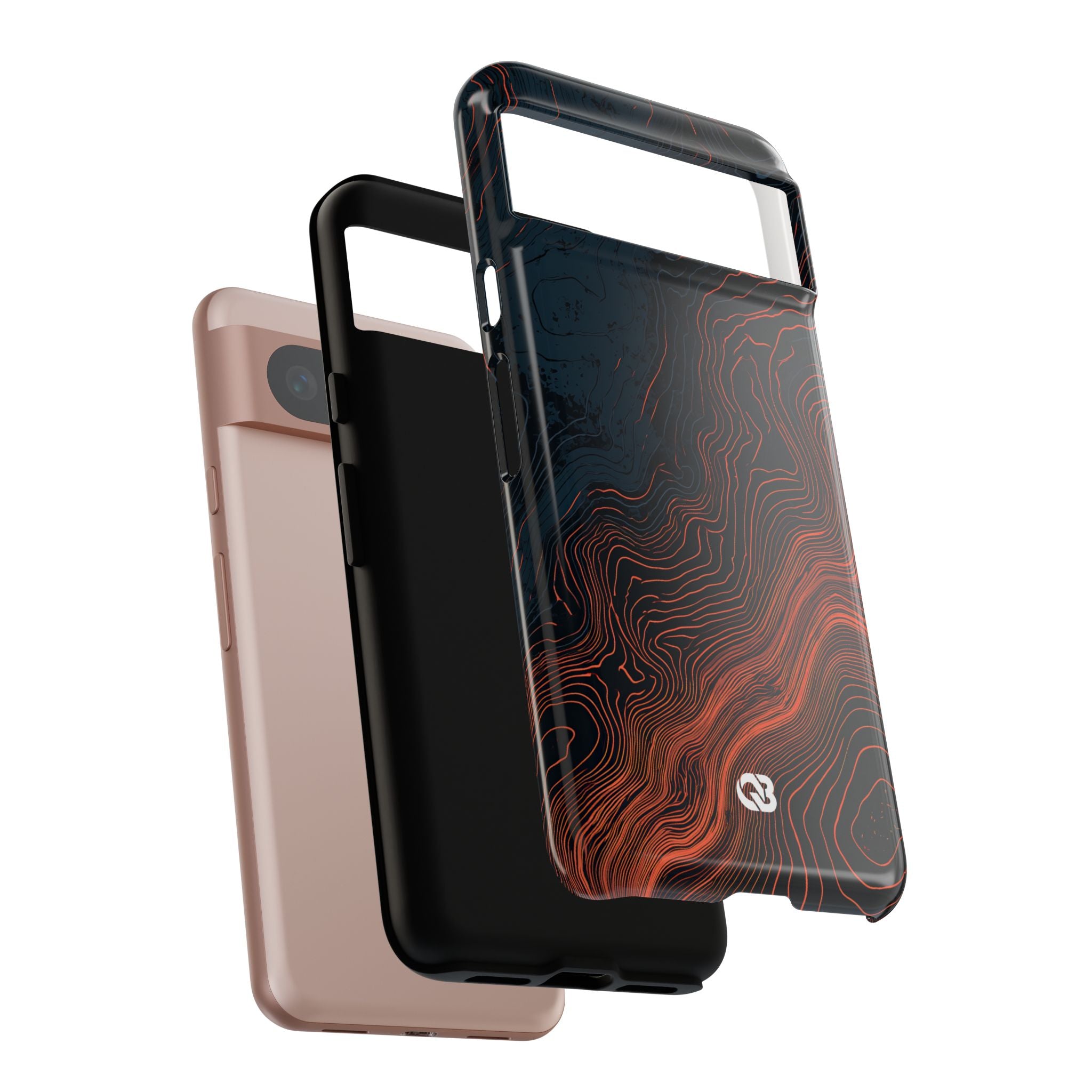 Black Tough Phone Case for Google Pixel - Volcanic Basalt Map