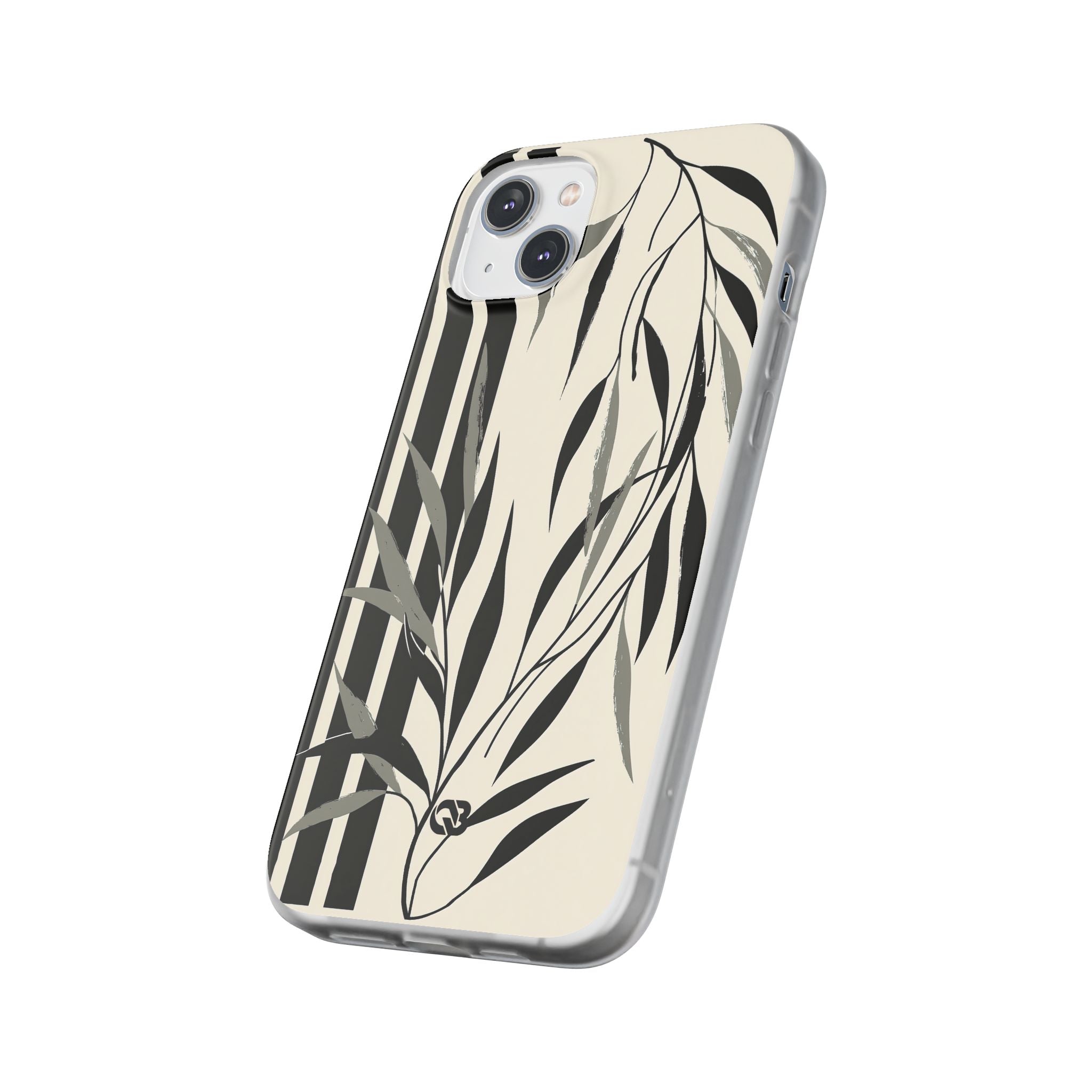 Beige Lite Phone Case for iPhone - Soot Leaf Sketch