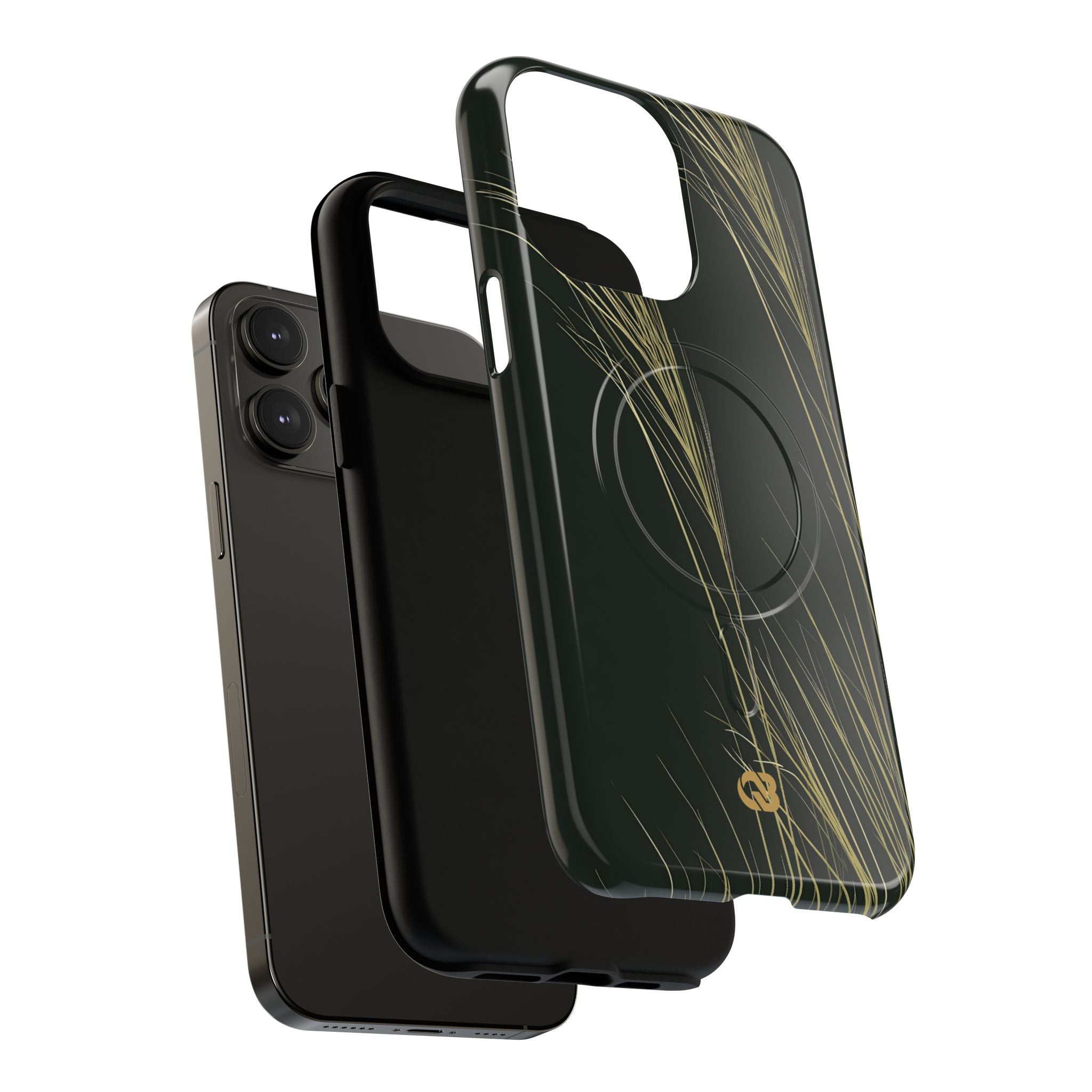 Green Tough 2.0 Magsafe Phone Case for iPhone - Midnight Gilded Grass