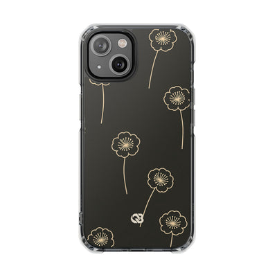 Black Impact MagSafe Phone Case for iPhone - Obsidian Sand Petals