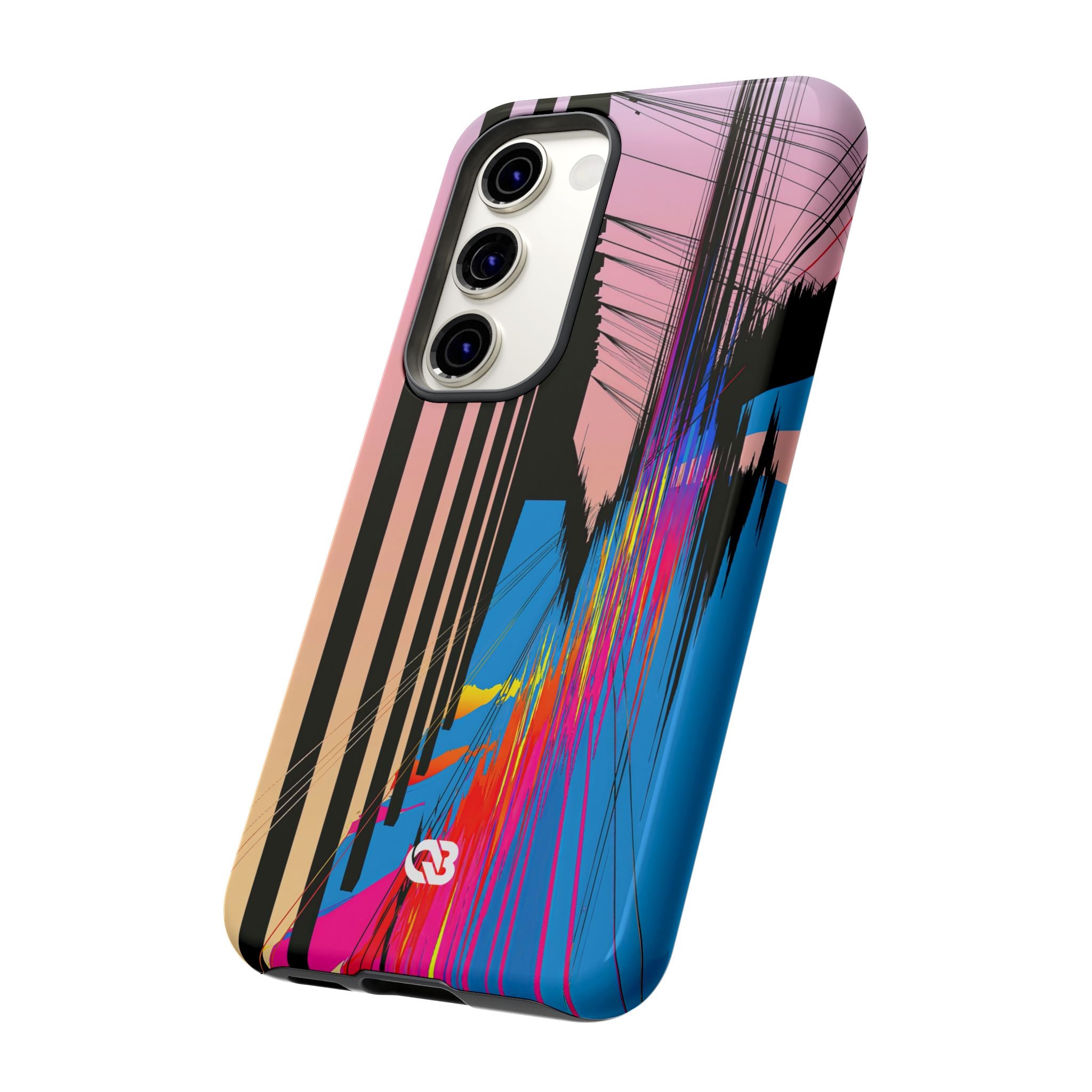 Blue Tough Phone Case for Samsung - Fractured Data Skyline