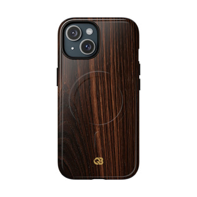 Brown Tough 2.0 Magsafe Phone Case for iPhone - Burnished Mahogany Grain
