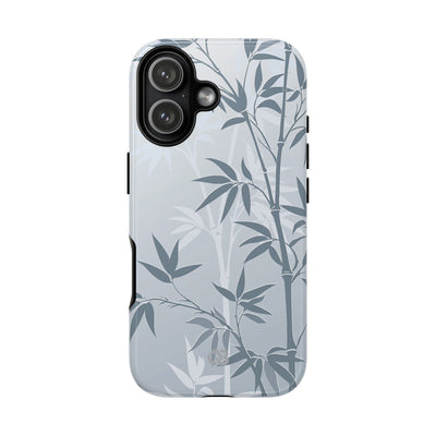 Blue Tough Phone Case for iPhone - Slate Bamboo Shadow