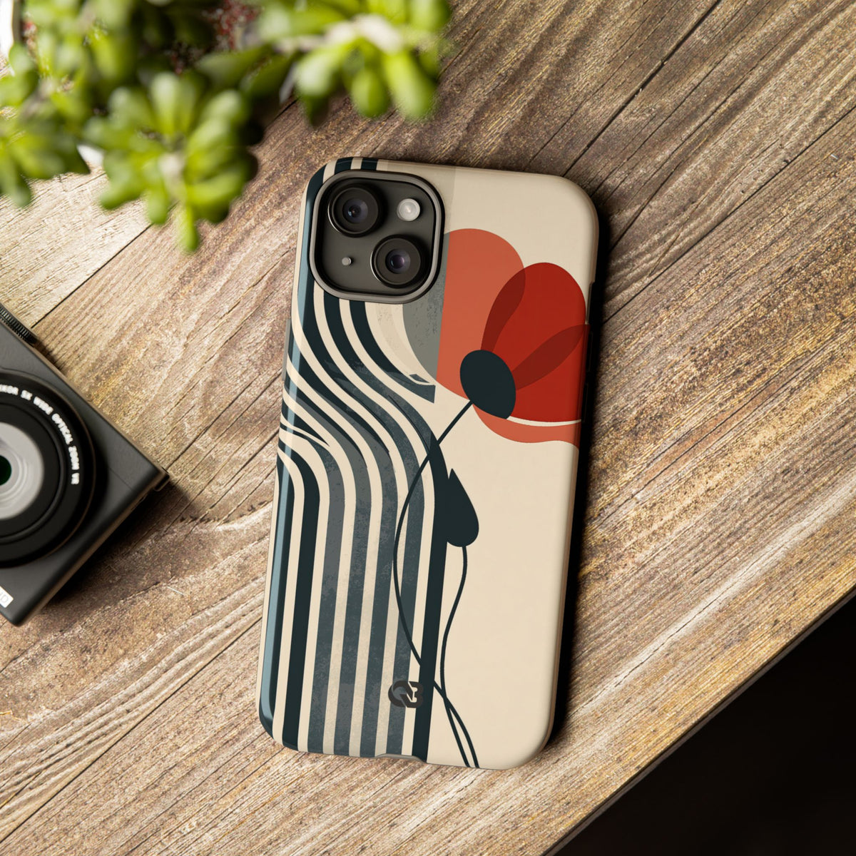 Modernist Poppy · Tough Phone Case for iPhone · Beige