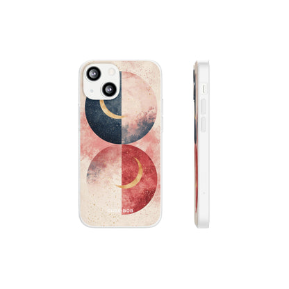 Golden Crescent Circles iPhone 13 mini Case - Soft