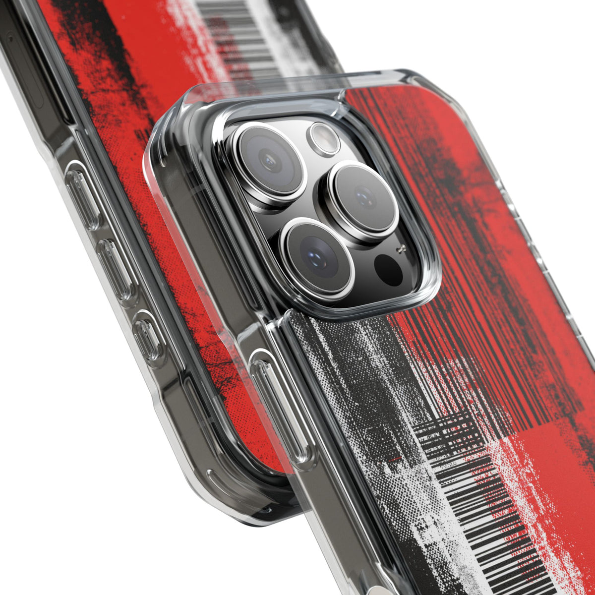 Distorted Barcode · Clear Impact Magnetic Phone Case for iPhone · Black