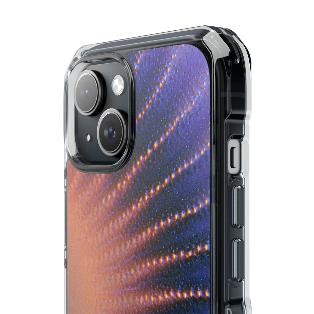 Luminous Aura Burst · Clear Impact Magnetic Phone Case for iPhone · Blue