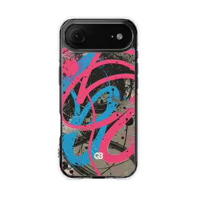 Cyber Splatter Flow · Clear Impact Magnetic Phone Case for iPhone · Pink